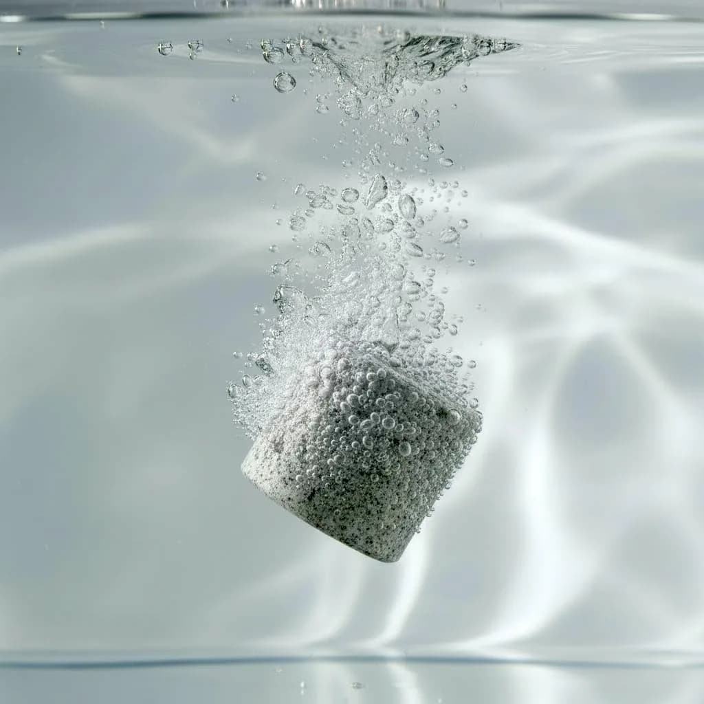 A tablet dissolving